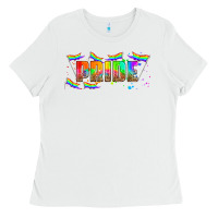 White lgbtq pride  libbey glass Ladies Tee - HRA Design Shop