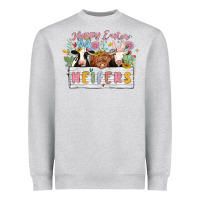Heather Grey happy easter heifers Heavyweight Sweatshirt - MaliasSmallBusiness