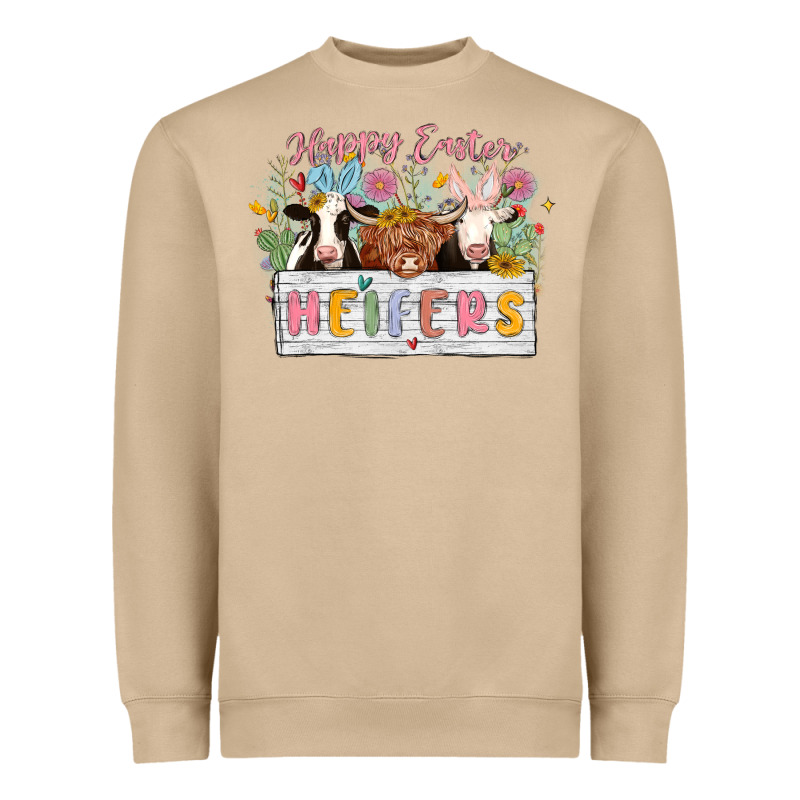 Happy Easter Heifers Heavyweight Sweatshirt by MaliasSmallBusiness | Teevron