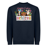 Navy happy easter heifers Heavyweight Sweatshirt - MaliasSmallBusiness