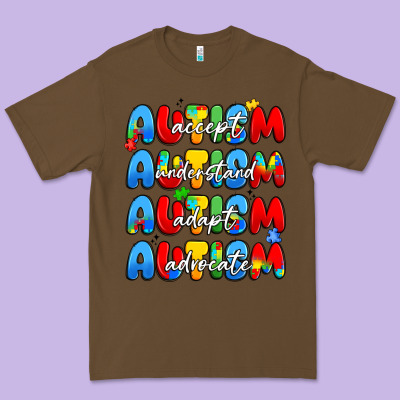 Autism Accept Understand Adopt Advocate Premium Tee Designed By Jahusdesignshop