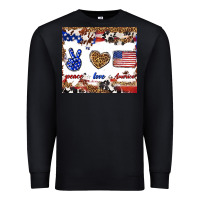 Black peace love america Premium Sweatshirt - TumblerDesignByShophia