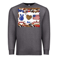 Charcoal Heather peace love america Premium Sweatshirt - TumblerDesignByShophia