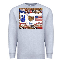 Heather Grey peace love america Premium Sweatshirt - TumblerDesignByShophia