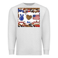 Oatmeal Heather peace love america Premium Sweatshirt - TumblerDesignByShophia