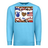 Ocean Blue peace love america Premium Sweatshirt - TumblerDesignByShophia