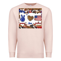 Pale Pink peace love america Premium Sweatshirt - TumblerDesignByShophia