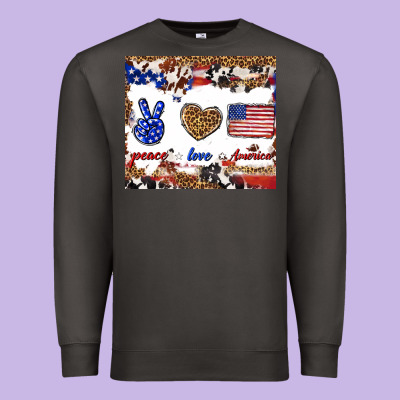 Peace Love America Premium Sweatshirt Designed By Tumblerdesignbyshophia