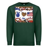 Sports Green peace love america Premium Sweatshirt - TumblerDesignByShophia