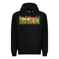 Black flamingos with sunset Premium Hoodie - TumblerDesignByShophia