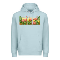 Blue Mist flamingos with sunset Premium Hoodie - TumblerDesignByShophia