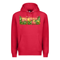 Cardinal flamingos with sunset Premium Hoodie - TumblerDesignByShophia