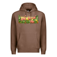 Chestnut flamingos with sunset Premium Hoodie - TumblerDesignByShophia