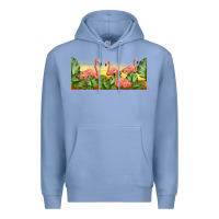 Colony Blue flamingos with sunset Premium Hoodie - TumblerDesignByShophia