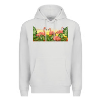 Dove Grey flamingos with sunset Premium Hoodie - TumblerDesignByShophia