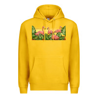 Lemon flamingos with sunset Premium Hoodie - TumblerDesignByShophia