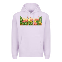 Lilac flamingos with sunset Premium Hoodie - TumblerDesignByShophia