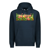 Navy flamingos with sunset Premium Hoodie - TumblerDesignByShophia