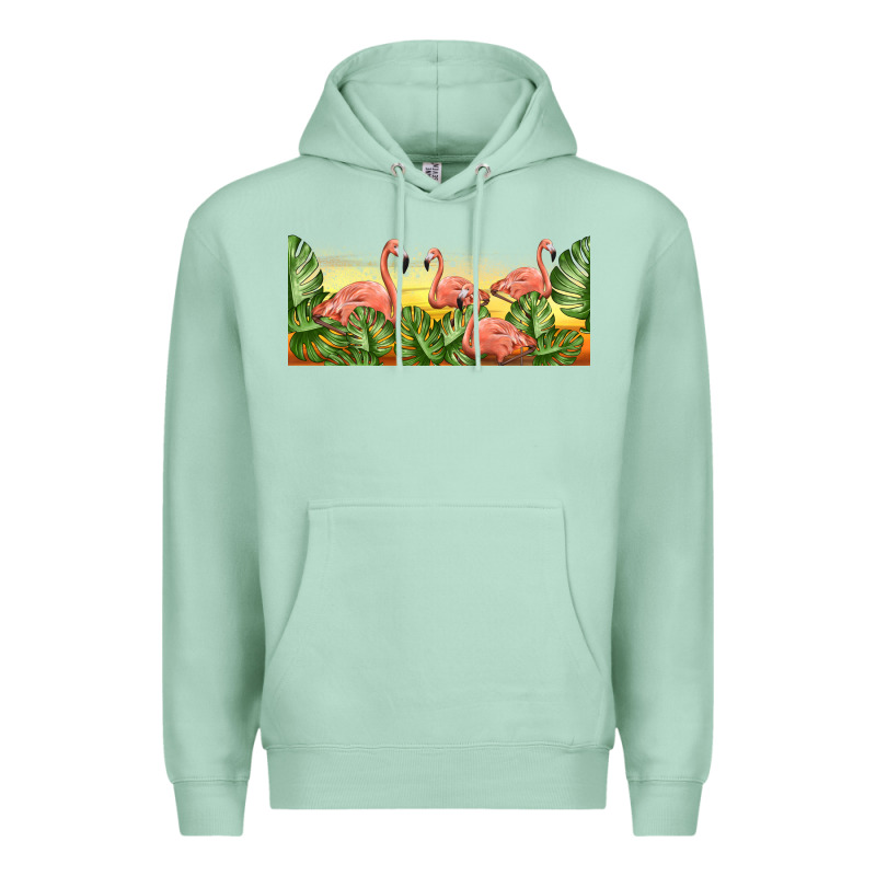 Flamingos With Sunset Premium Hoodie by TumblerDesignByShophia | Teevron