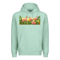 Seafoam flamingos with sunset Premium Hoodie - TumblerDesignByShophia
