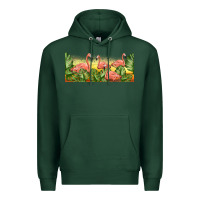 Sports Green flamingos with sunset Premium Hoodie - TumblerDesignByShophia