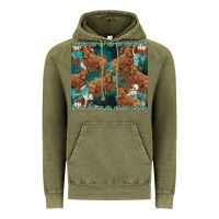 Vintage Olive turquoises gemstones cowhide highlands cow Vintage Hoodie - BarkalooDesign