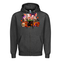 Charcoal Heather halloween pigs Zipper Hoodie - RanaPortraitStore