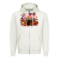 Oatmeal Heather halloween pigs Zipper Hoodie - RanaPortraitStore