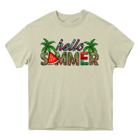 Mossy hello summer Heavy Core Tee - CowhideDigitalArt