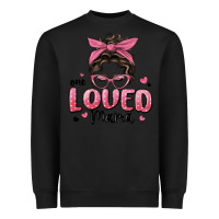 Black one loved mama messy bun Heavyweight Sweatshirt - MaliasSmallBusiness