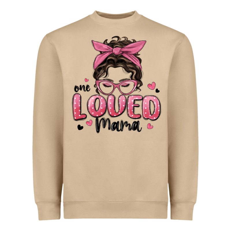 One Loved Mama Messy Bun Heavyweight Sweatshirt by MaliasSmallBusiness | Teevron