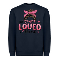 Navy one loved mama messy bun Heavyweight Sweatshirt - MaliasSmallBusiness