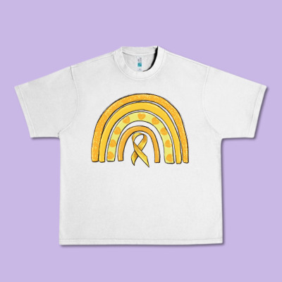 Childhood Cancer Awareness Rainbow Urban Heavy Tee Designed By Maliassmallbusiness