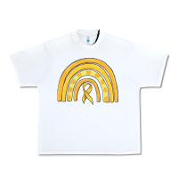 White childhood cancer awareness rainbow Urban Heavy Tee - MaliasSmallBusiness