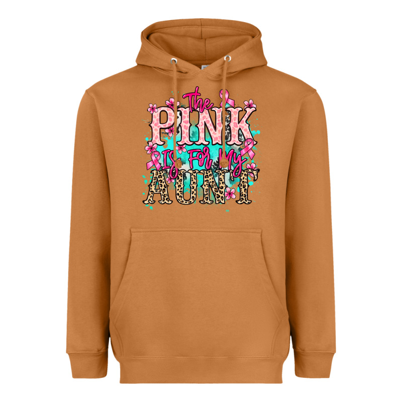 The Pink Is For My Aunt Cancer Awareness Heavyweight Hoodie by HowdyJamesFarm | Teevron