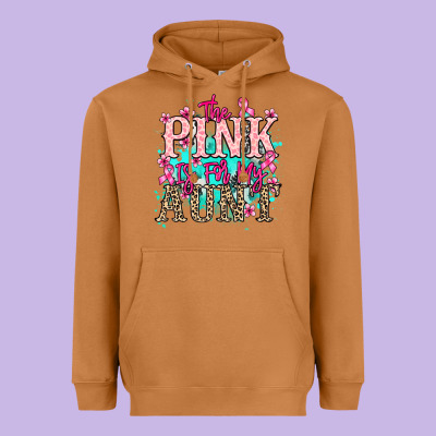 The Pink Is For My Aunt Cancer Awareness Heavyweight Hoodie Designed By Howdyjamesfarm