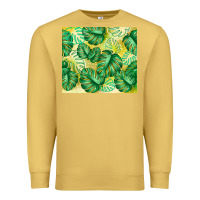Antique Gold monstera leaf Premium Sweatshirt - TumblerDesignByShophia