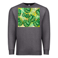 Charcoal Heather monstera leaf Premium Sweatshirt - TumblerDesignByShophia