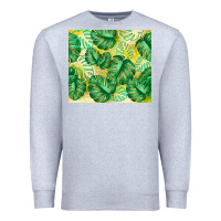 Heather Grey monstera leaf Premium Sweatshirt - TumblerDesignByShophia