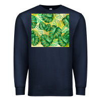 Navy monstera leaf Premium Sweatshirt - TumblerDesignByShophia