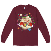 Burgundy mexican christmas santa Long Sleeve Tee - MaliasSmallBusiness