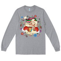 Heather Grey mexican christmas santa Long Sleeve Tee - MaliasSmallBusiness