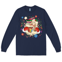 Navy mexican christmas santa Long Sleeve Tee - MaliasSmallBusiness