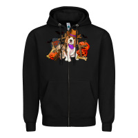 Black Halloween beagle dog Zipper Hoodie - RanaPortraitStore