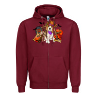 Burgundy Halloween beagle dog Zipper Hoodie - RanaPortraitStore