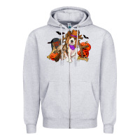 Heather Grey Halloween beagle dog Zipper Hoodie - RanaPortraitStore