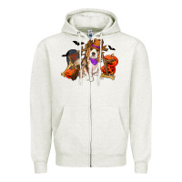 Oatmeal Heather Halloween beagle dog Zipper Hoodie - RanaPortraitStore