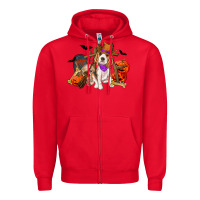 Red Halloween beagle dog Zipper Hoodie - RanaPortraitStore