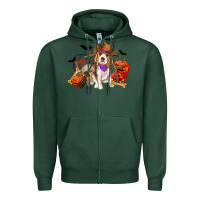 Sports Green Halloween beagle dog Zipper Hoodie - RanaPortraitStore