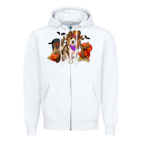 White Halloween beagle dog Zipper Hoodie - RanaPortraitStore